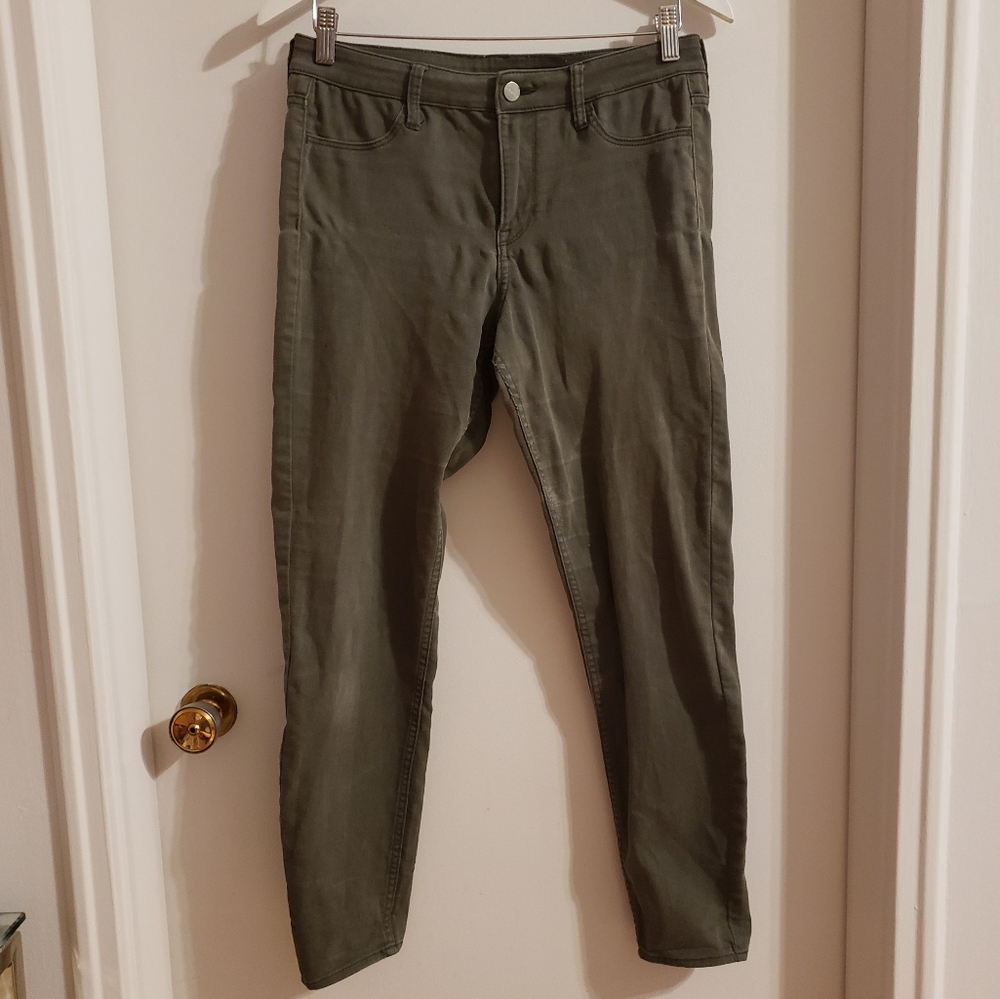&Denim H&M Skinny Ankle Army Green Jean Woman Size 28 EUC